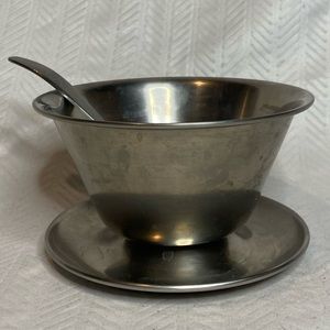 Vintage 1980 Leonard brushed stainless steel bowl.